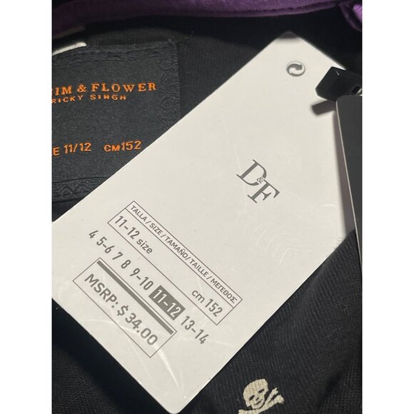 Denim & Flower Boys Halloween Long Sleeve Layered Shirt Skull Print Size 11/12 - Picture 6 of 7